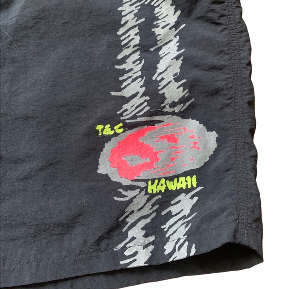 VINTAGE 90’s T & C Surf Swim Trunks - Picture 3 of 6
